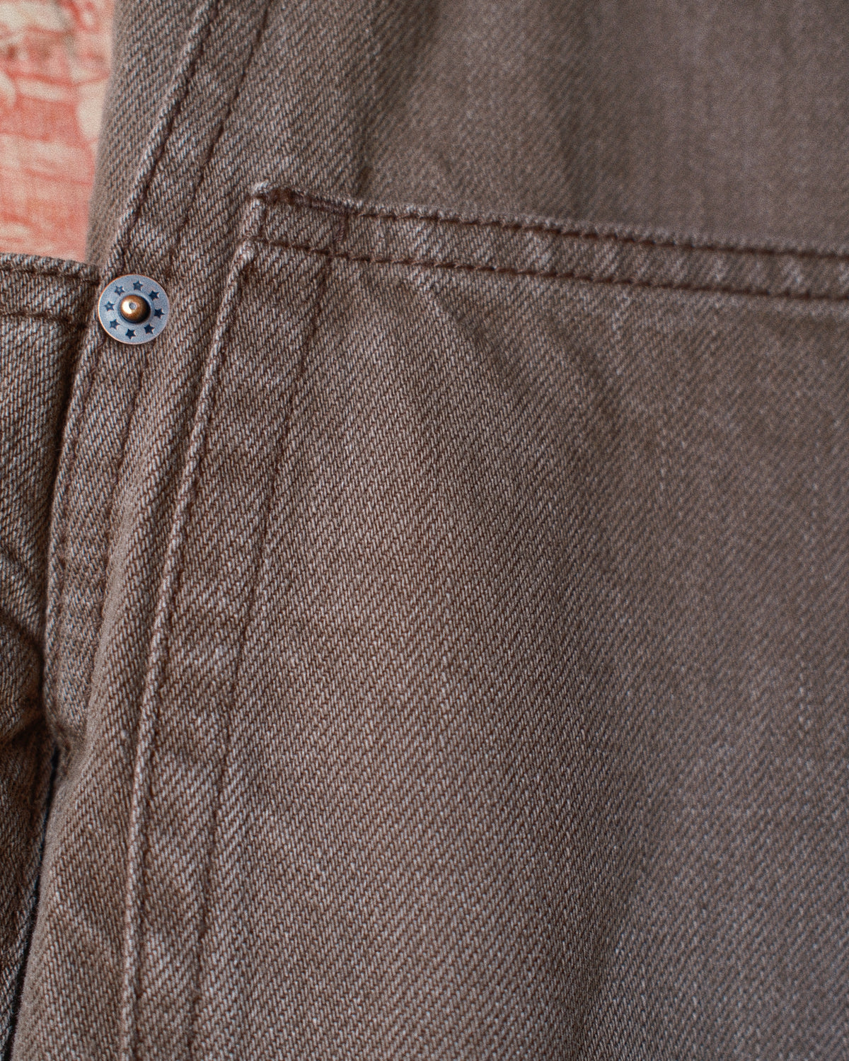 3D Cutting Denim Pants Brown