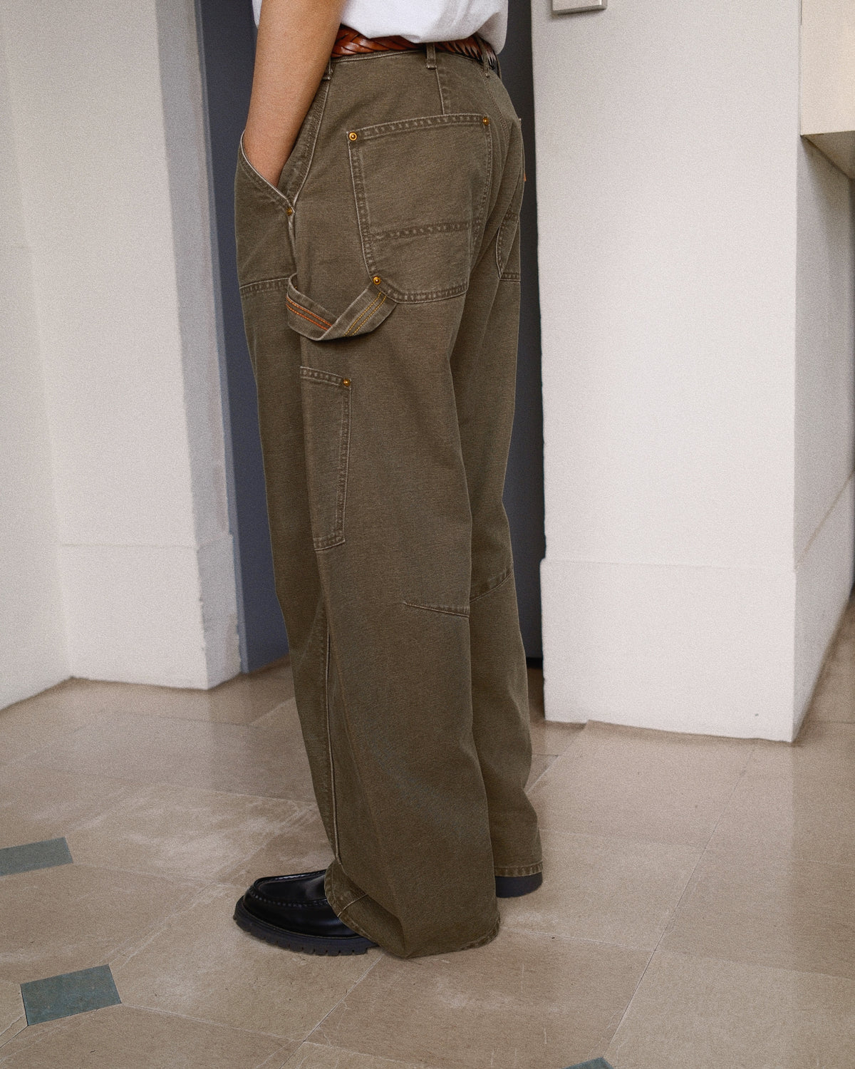 3D Cutting Painter Pants(P−10 Khaki)