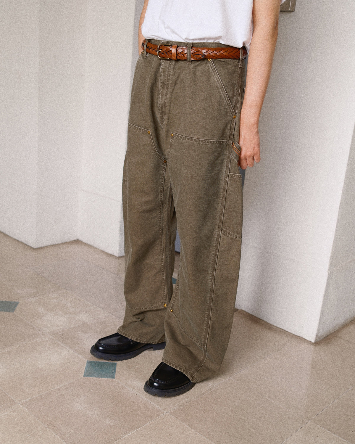 3D Cutting Painter Pants(P−10 Khaki)