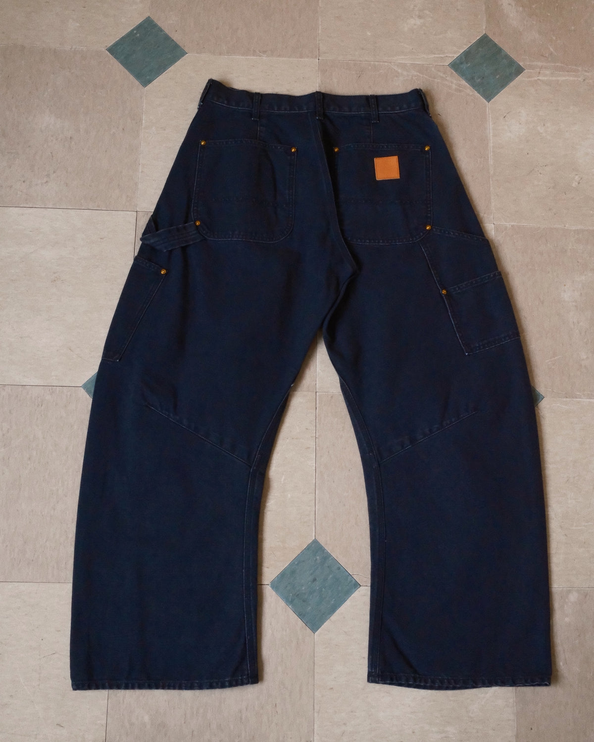 3D Cutting Painter Pants Black