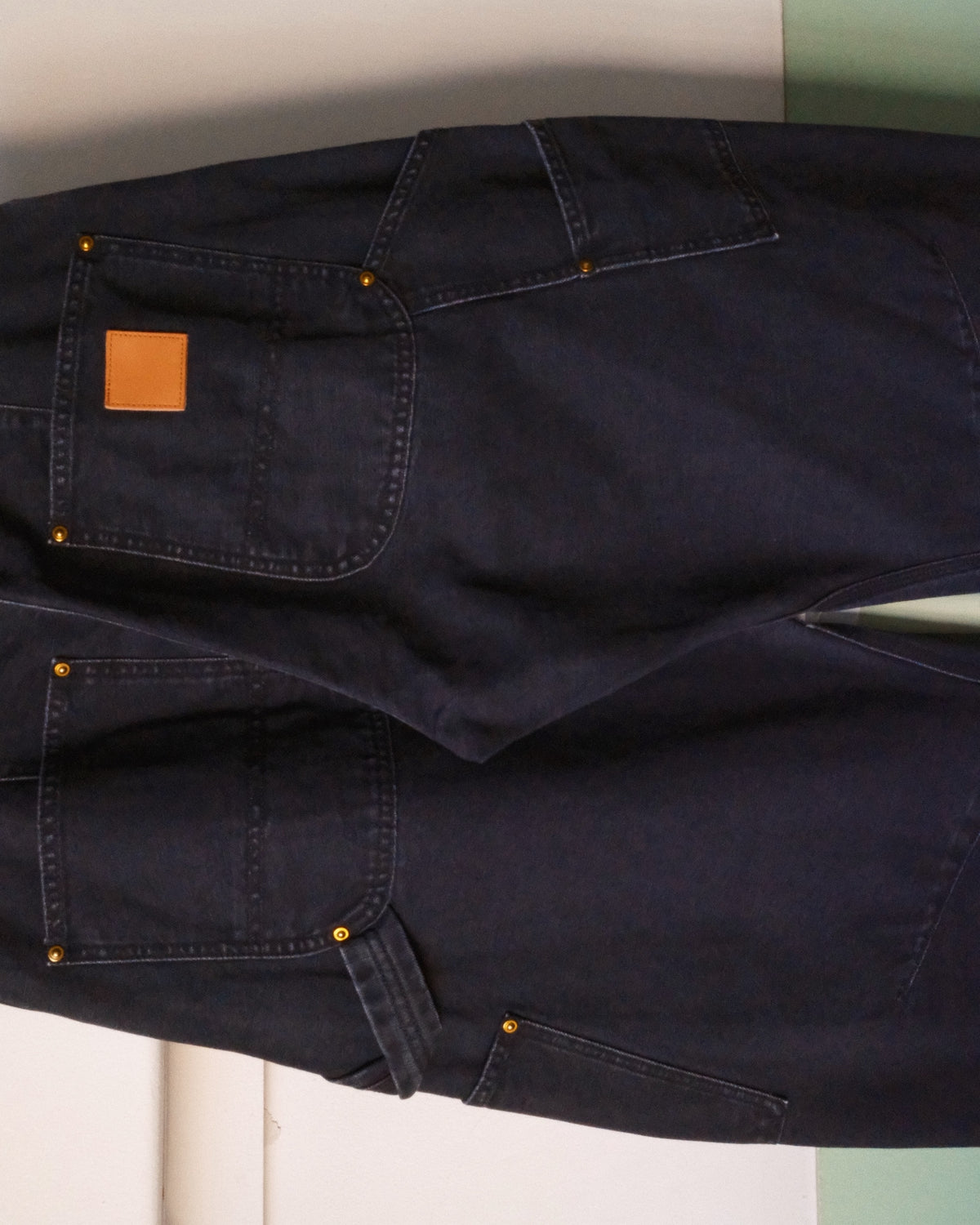 3D Cutting Painter Pants Black