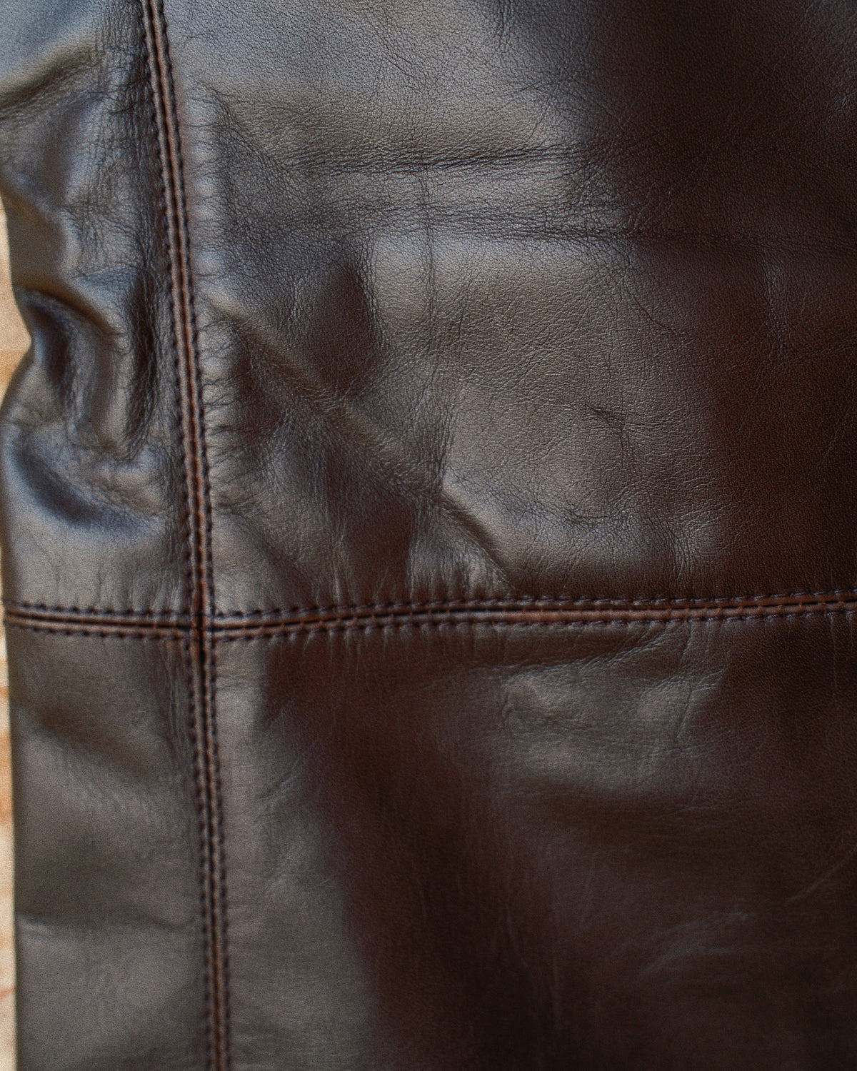 Combination leather pants Black