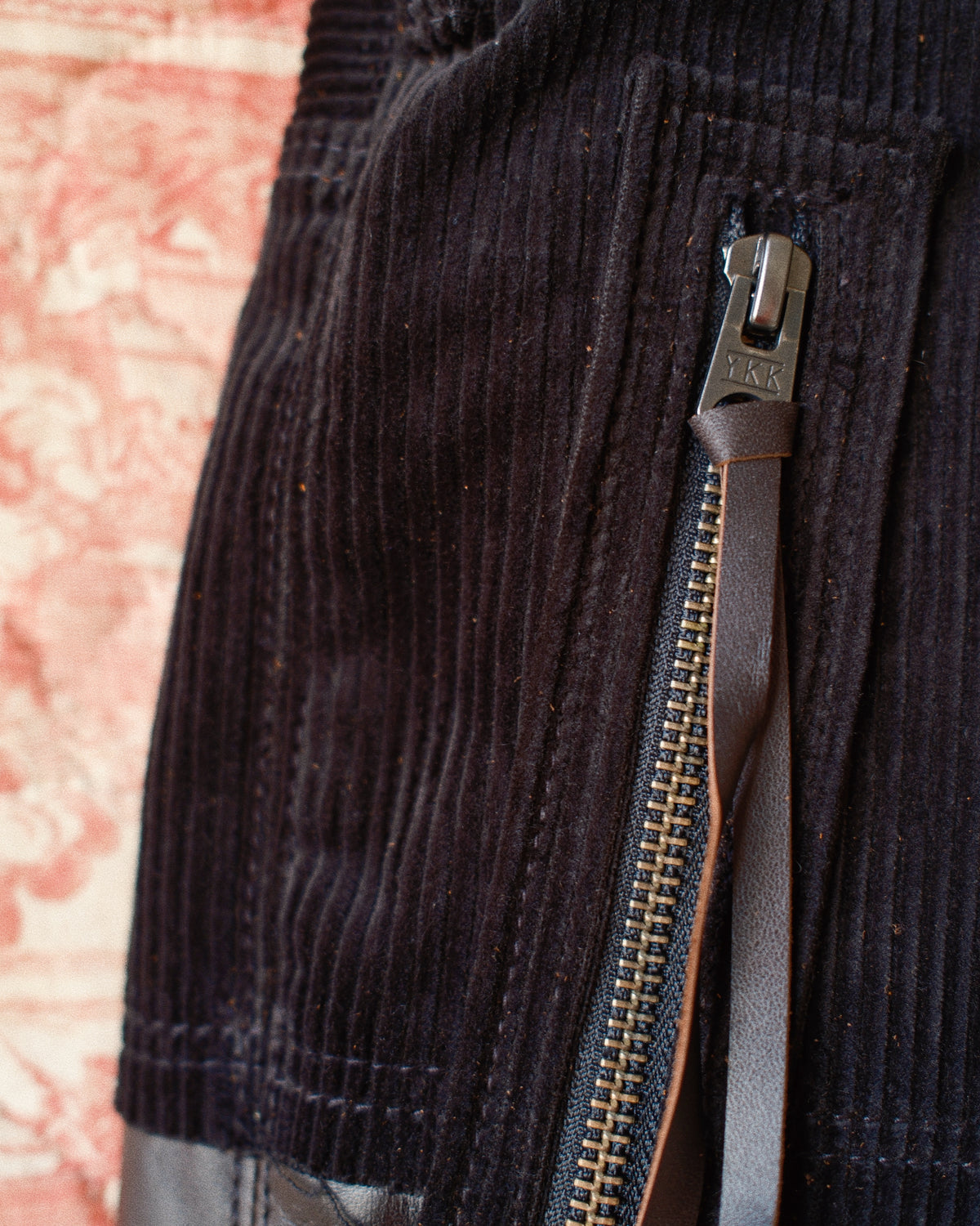Combination leather pants Black