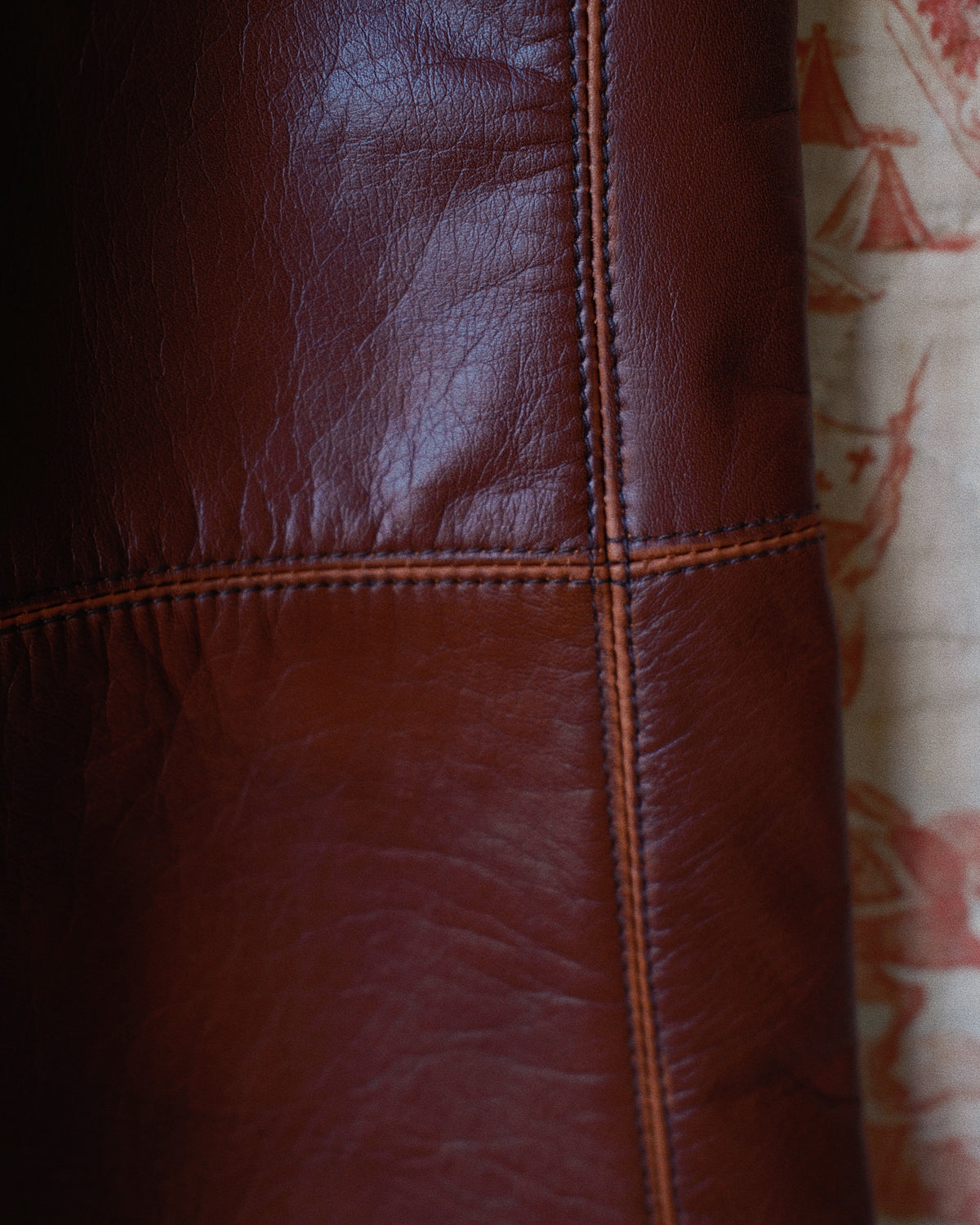 Combination leather pants Brown