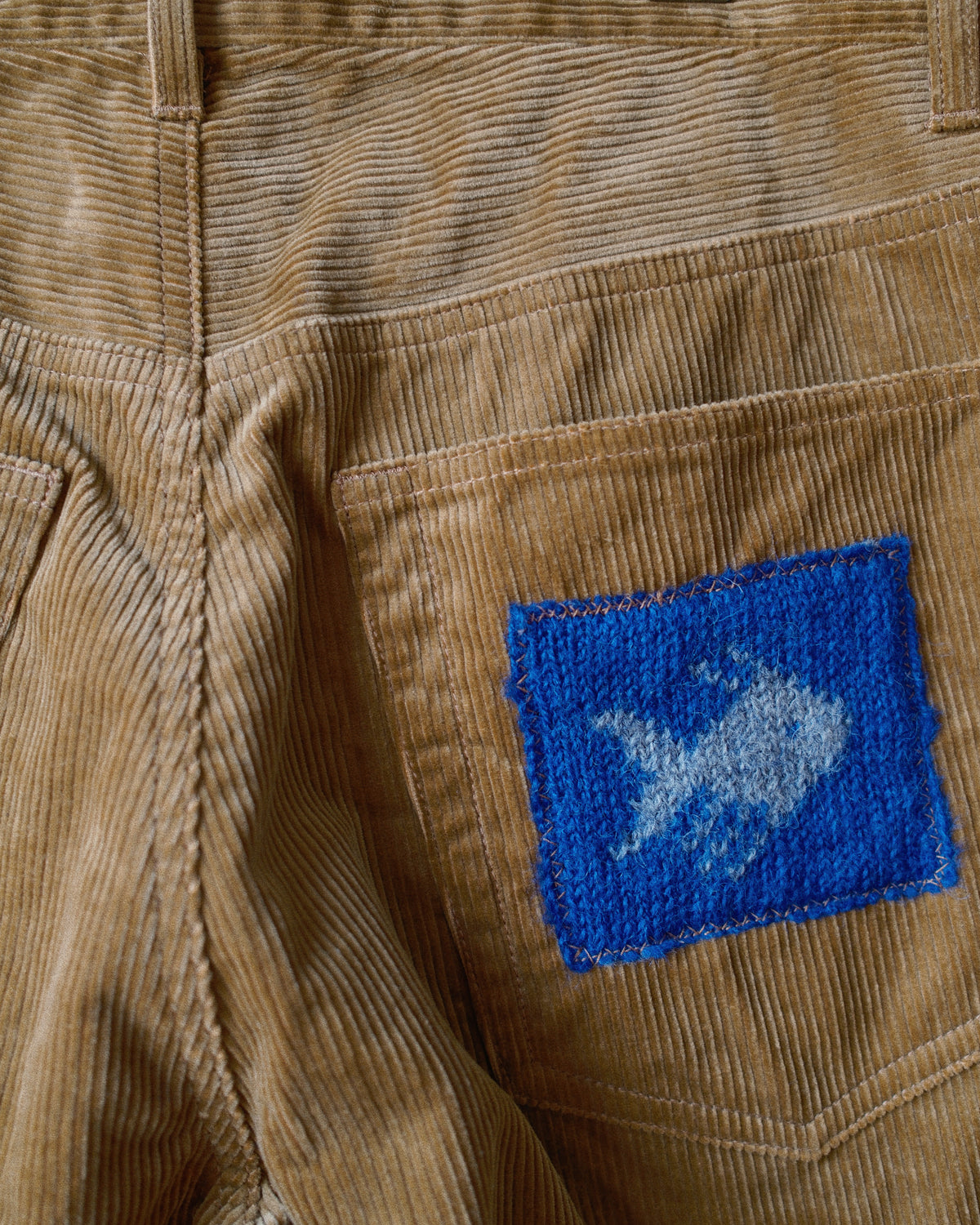 Patched-desgin pants Brown