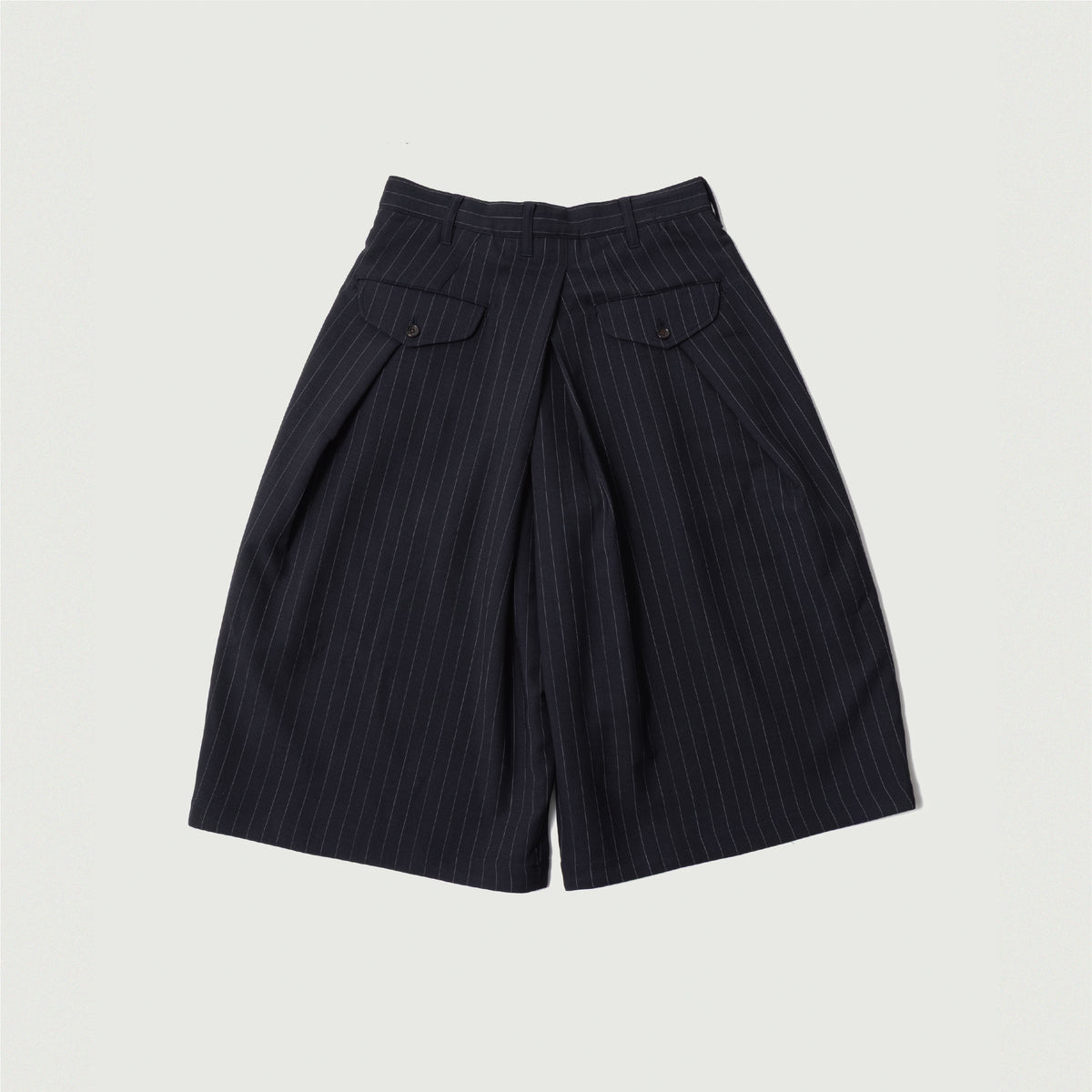 Cropped Bonded Wool Pants Navy