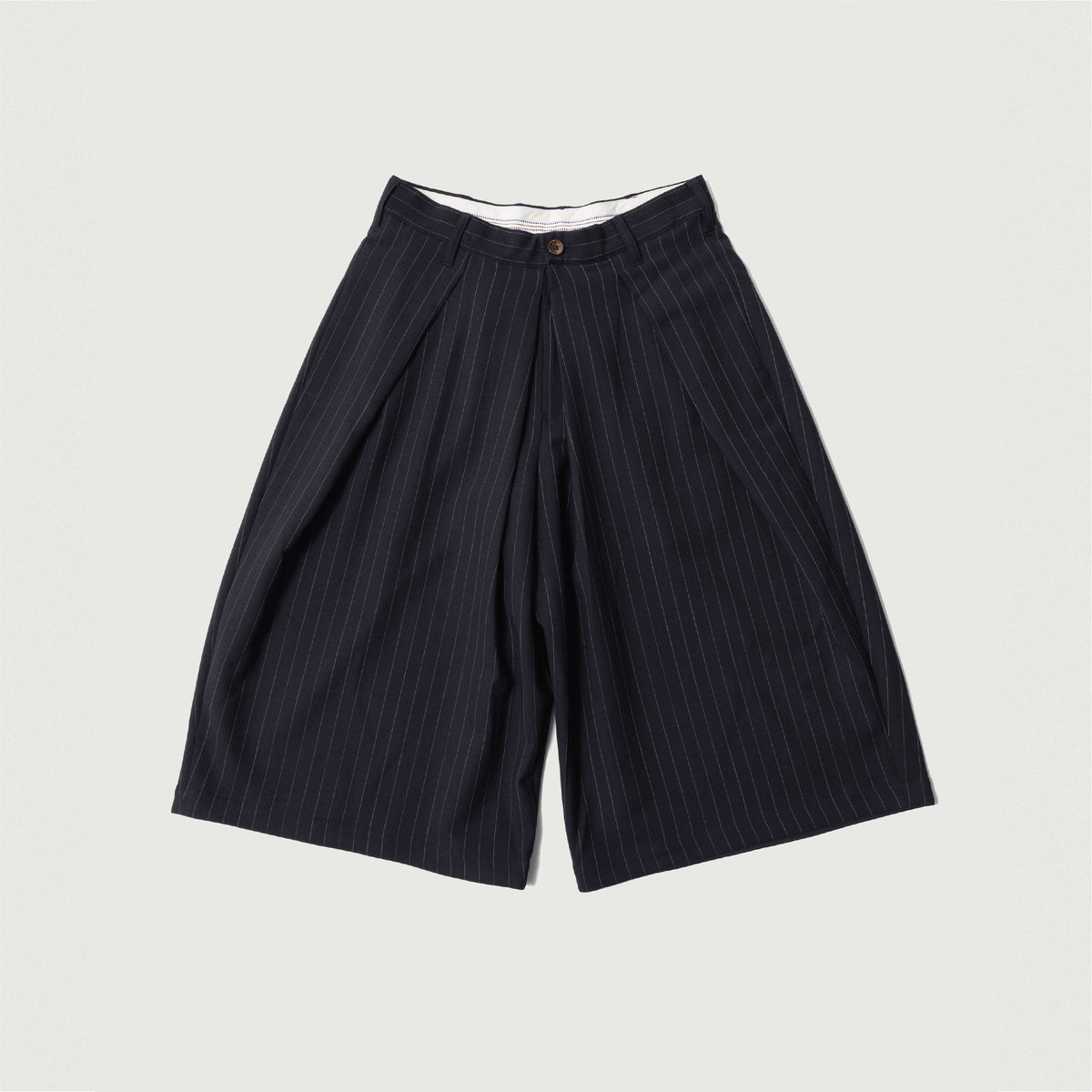 Cropped Bonded Wool Pants Navy