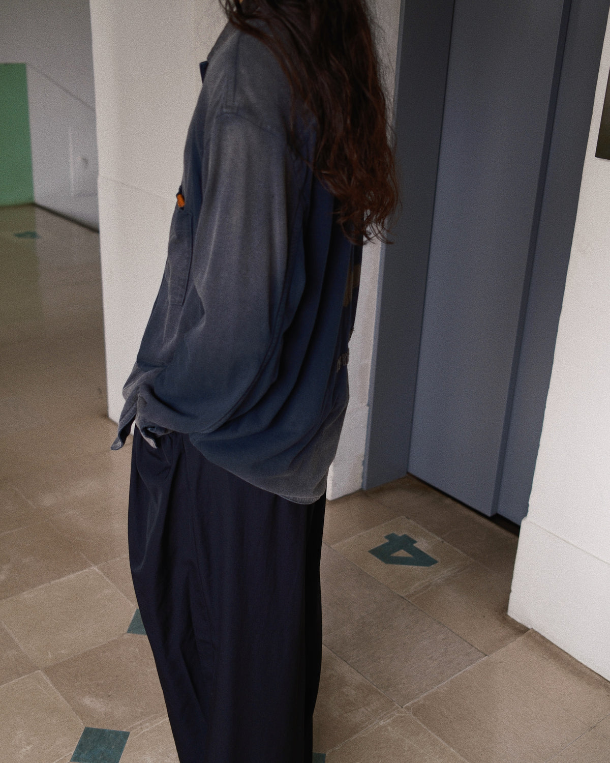 Faded work shirt Black