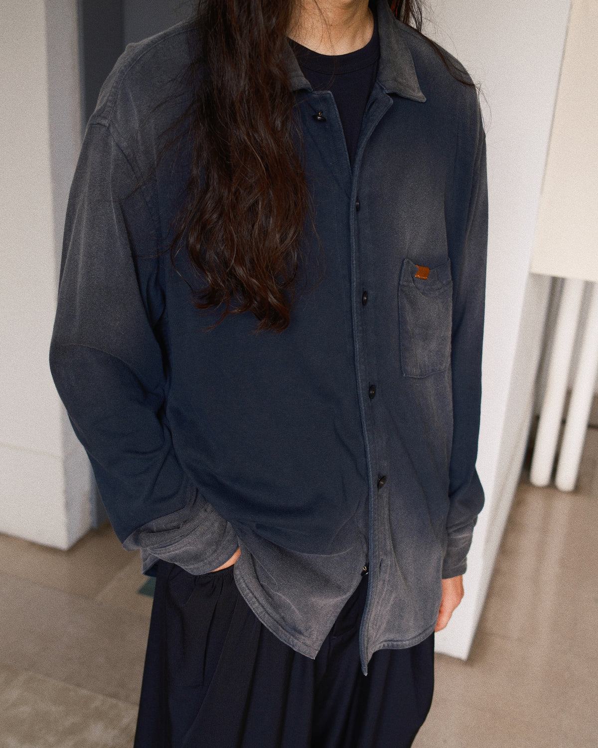 Faded work shirt Black