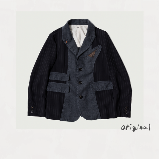 Combination boiled wool blazer Gray