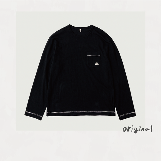 Hand-embroidered Long Sleeve Black