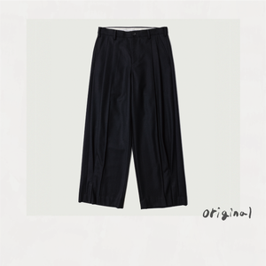 Tuck Pleats Pants Black