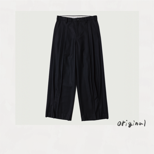 Tuck Pleats Pants Black