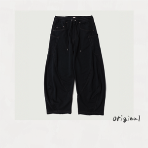 3D cutting sweat pants Black