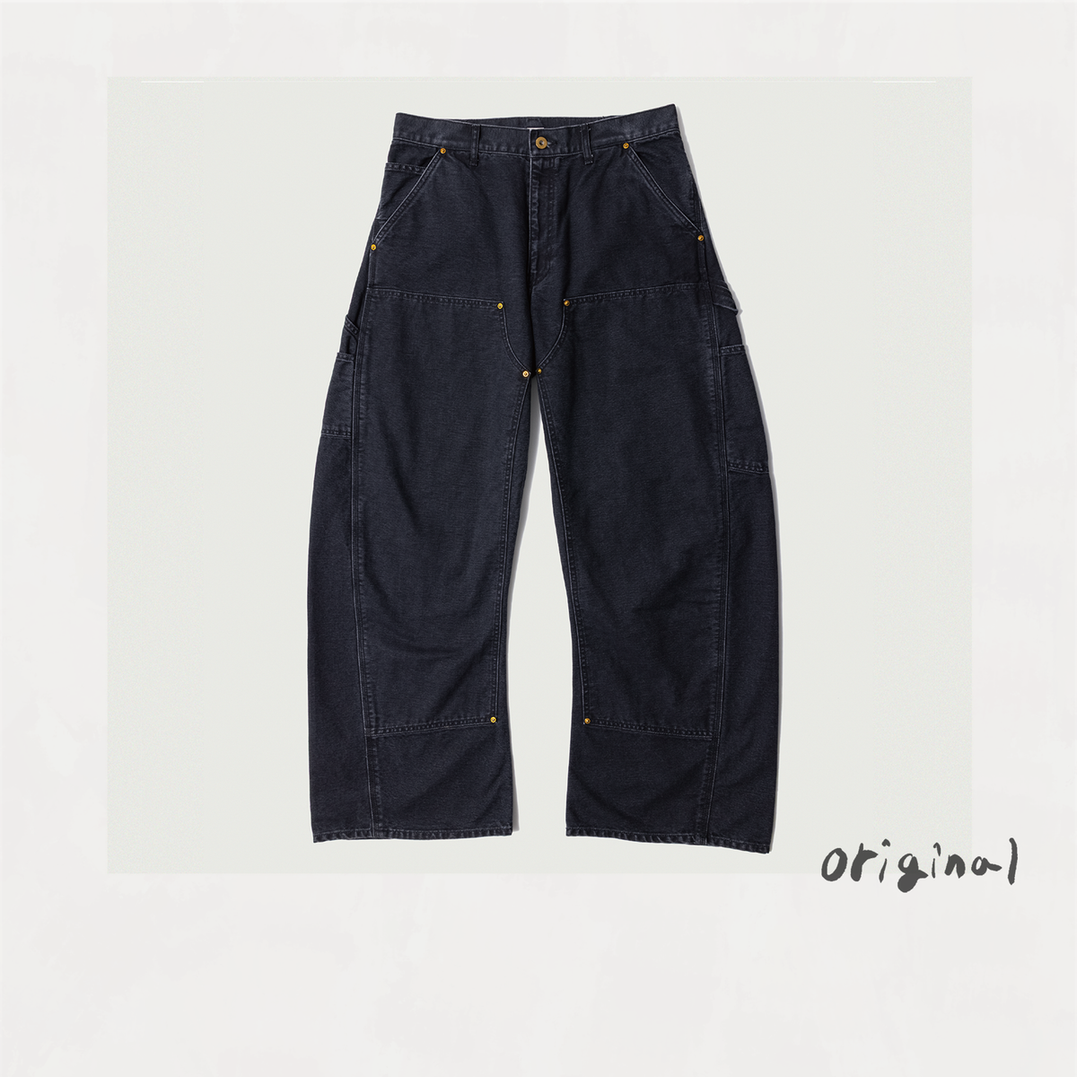 3D Cutting Painter Pants Black