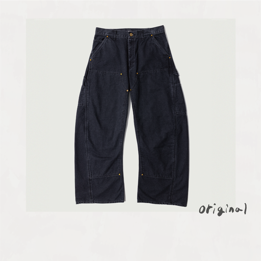 3D Cutting Painter Pants Black