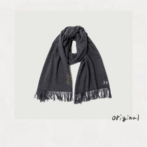 Hand-embroidered stole Gray