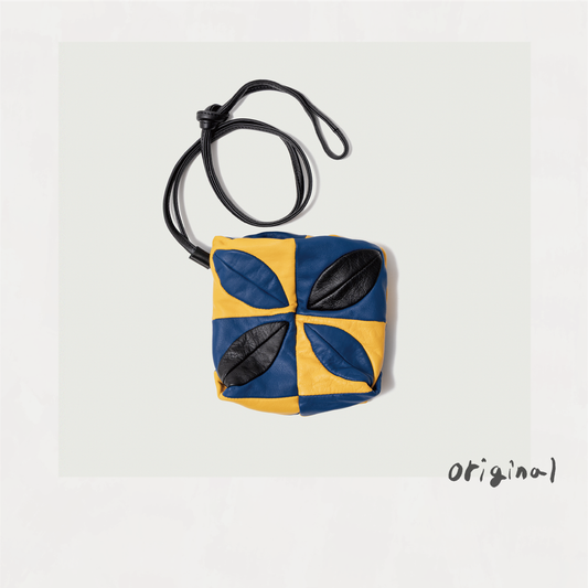Hand-patch Work Leather Bag Yellow