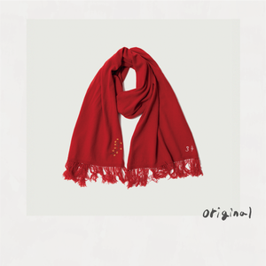 Hand-embroidered stole Red