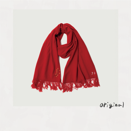 Hand-embroidered stole Red