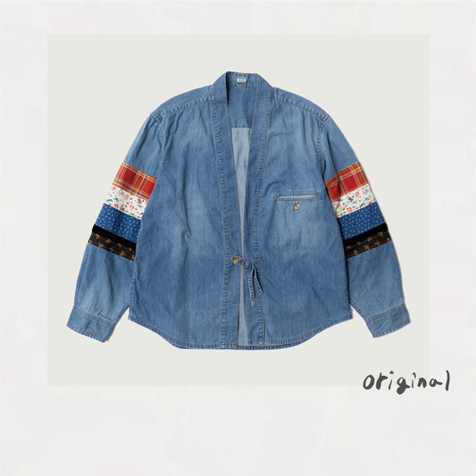 Patchwork Denim Overshirt Indigo