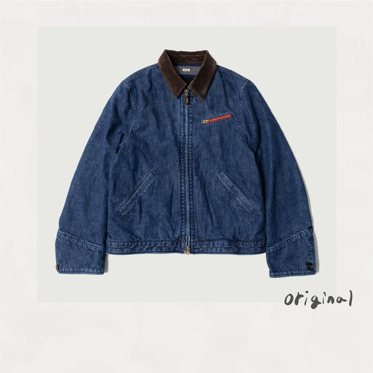 Faded Denim Zip Jacket