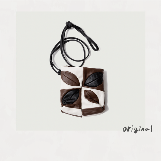 Hand-patch Work Leather Bag Brown