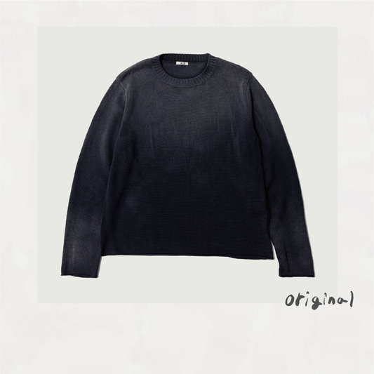 Vintage-effect Cotton Knit pullover Black