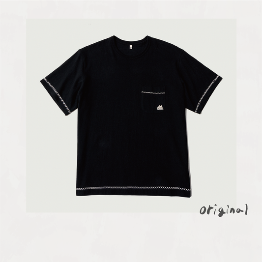 Hand-embroidered T-shirt Black