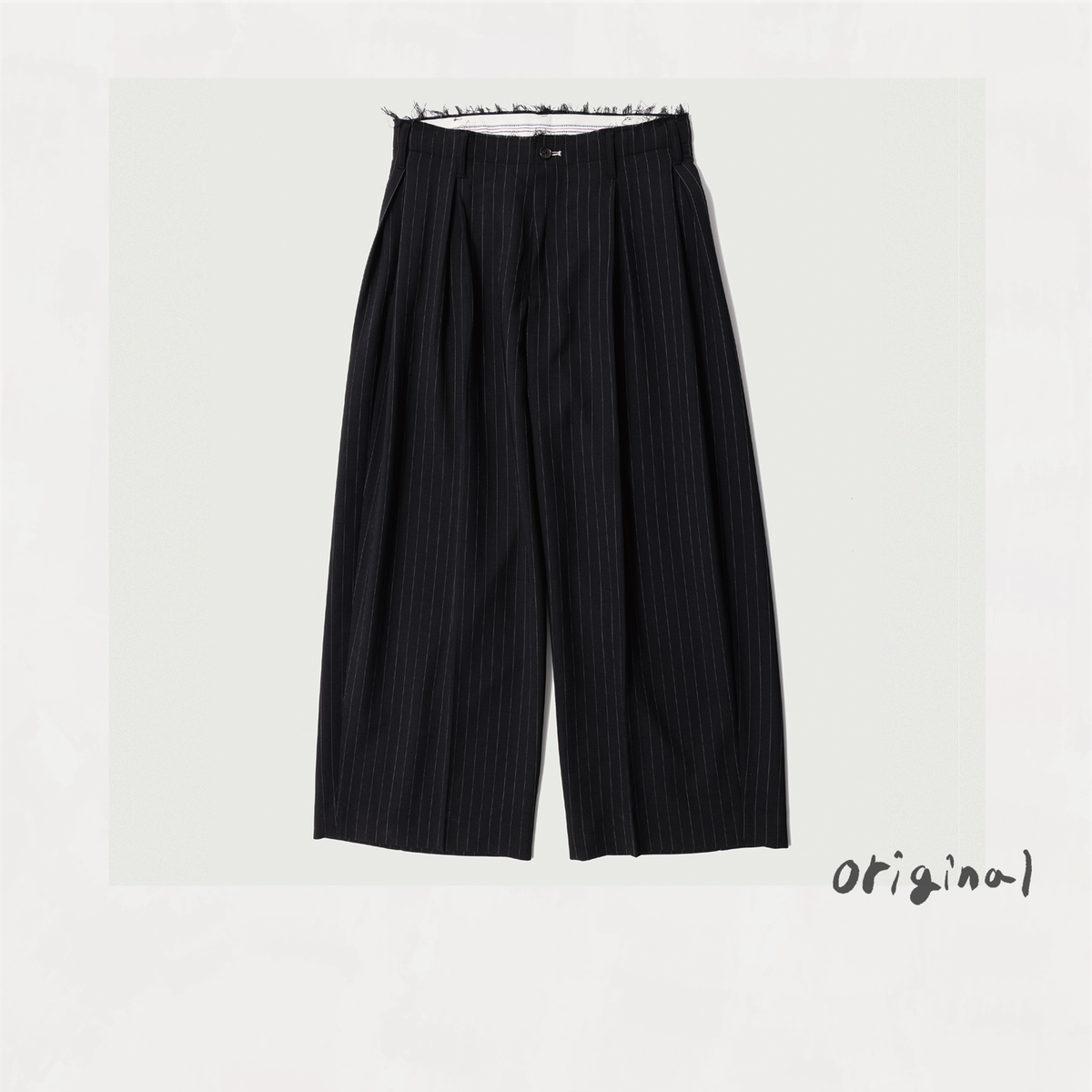 Pleats Bonded Wool Pants Black