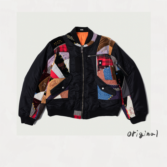 Quilt bomber jacket Black