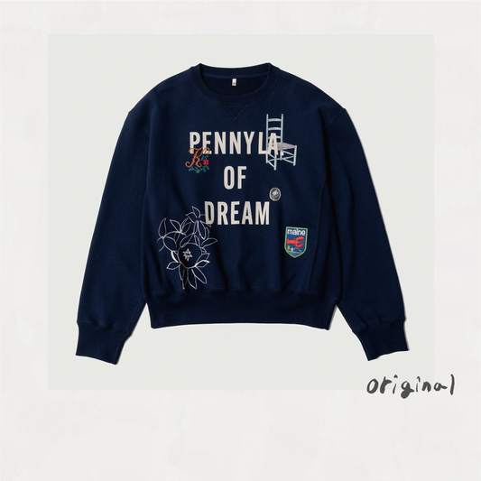Hand-stitched sweatshirt Navy