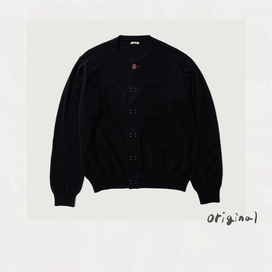 Wool knit cardigan Black