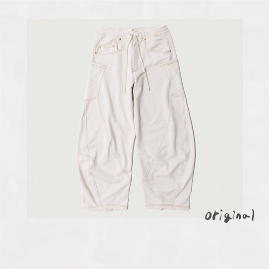 3D cutting sweat pants Oatmeal