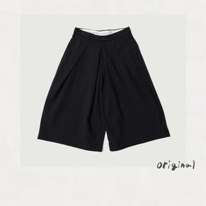 Cropped Bonded Wool Pants Black