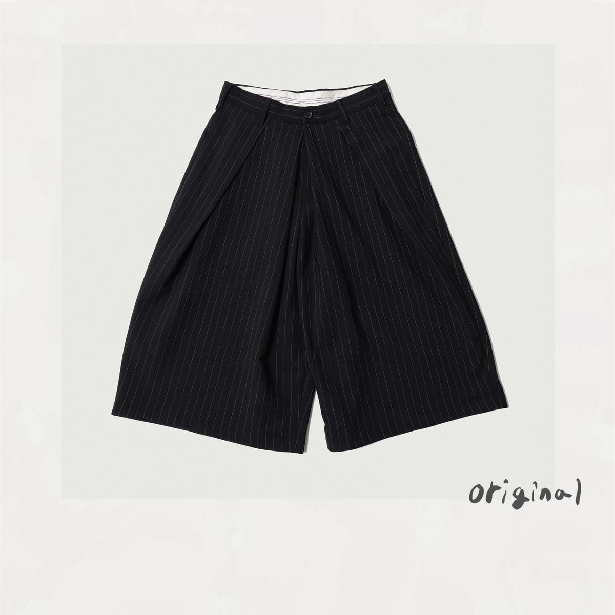 Cropped Bonded Wool Pants Black