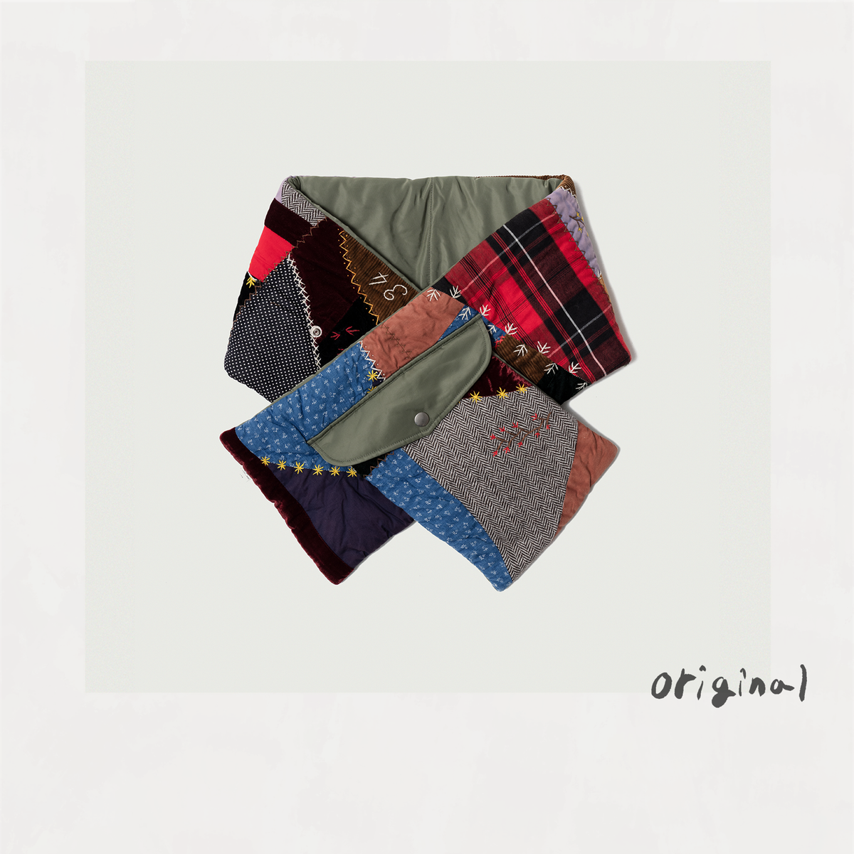 Quilt muﬄer Khaki