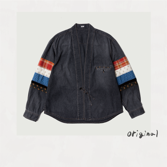 Patchwork Denim Overshirt Black