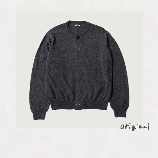 Wool knit cardigan Gray