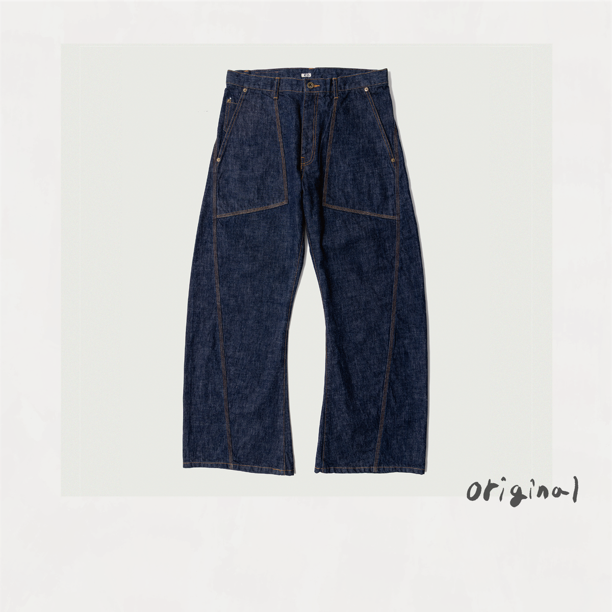 3D Cutting Denim Pants Indigo